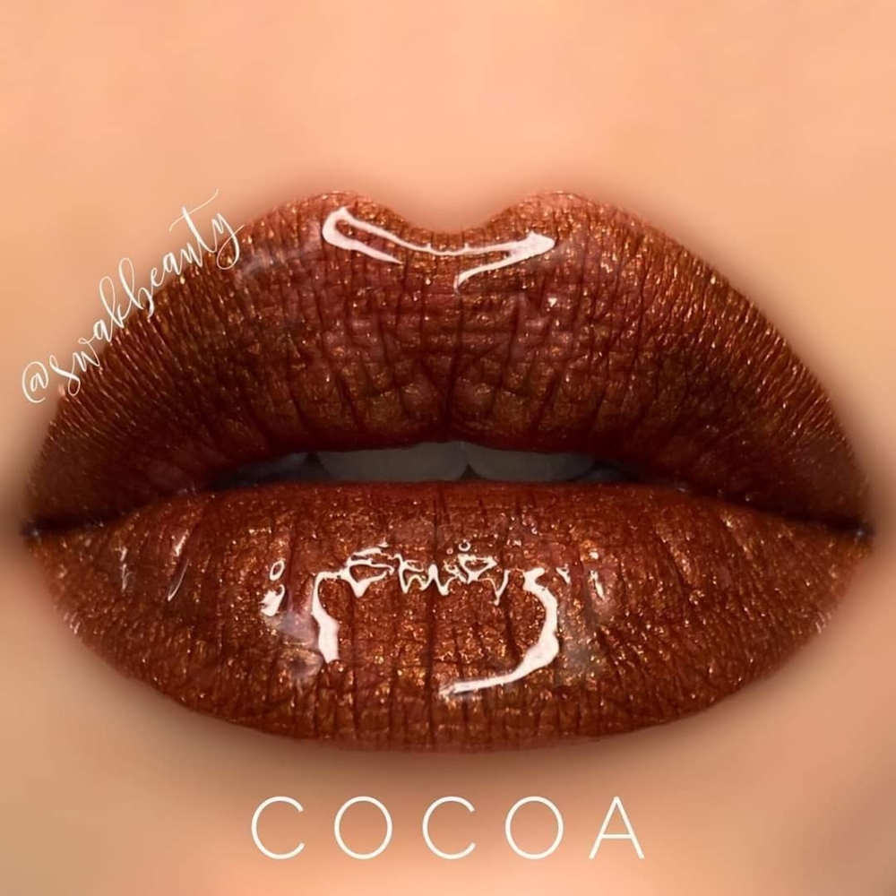 COCOA Lipsense shimmer - warm toned. Pictured w glossy gloss sold separately